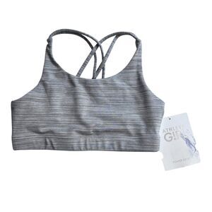 NWT! Athleta Girl Gray Upbeat Sports Bra Size Medium 8-10